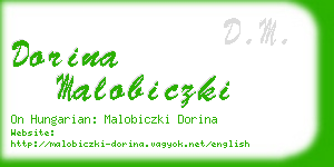 dorina malobiczki business card